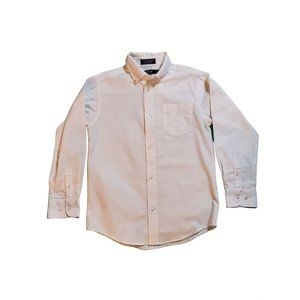 Boys IZOD White Button Front Long Sleeve Shirt Size 10
